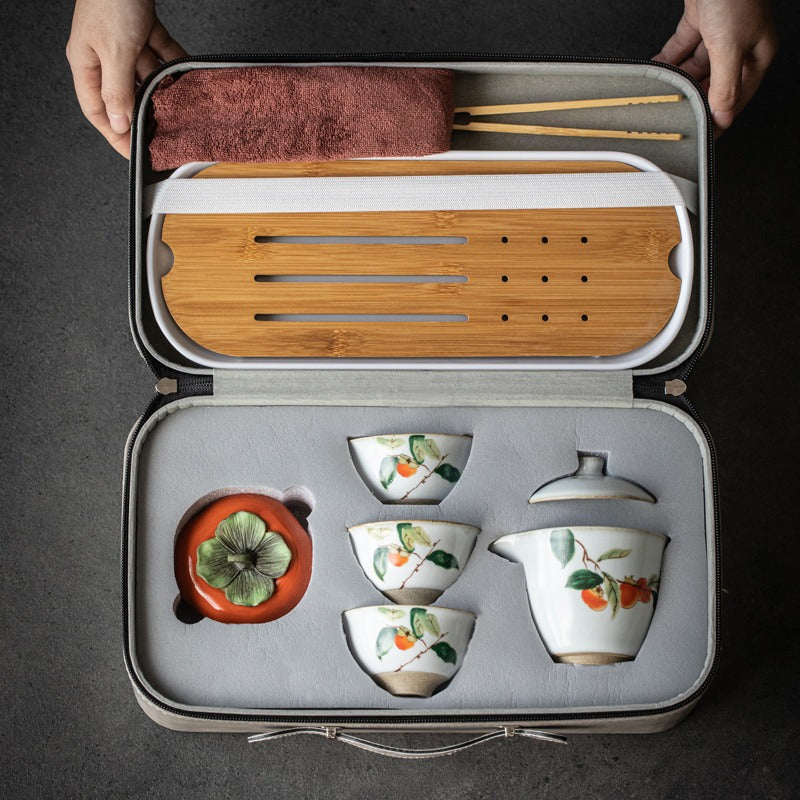 Ruyao Persimmon Travel Tea Set