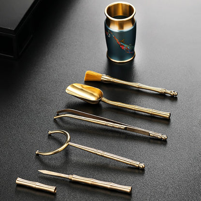 Colorful Copper Tea Utensil Set