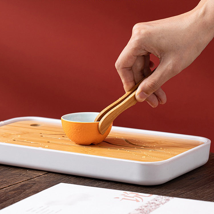 Chinese Fruit Tea Set With Tea Tray