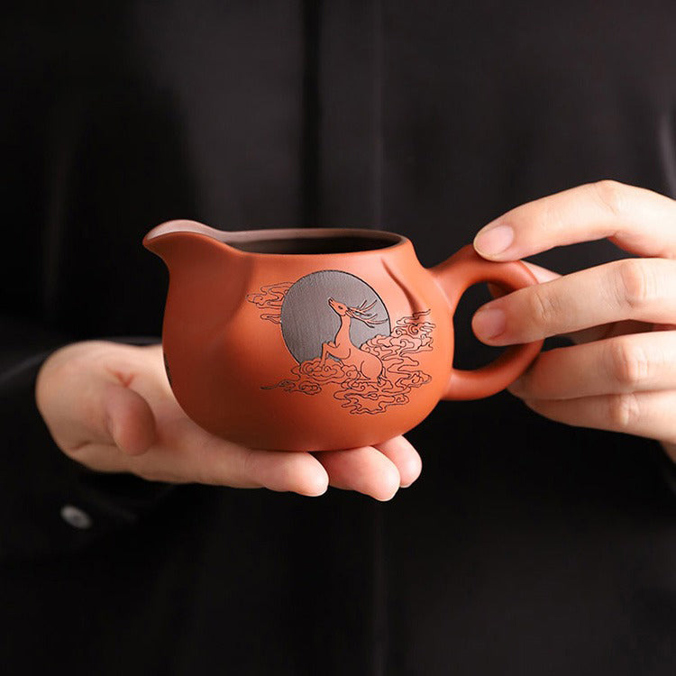 Yixing Clay Cloud Deer Tea Set