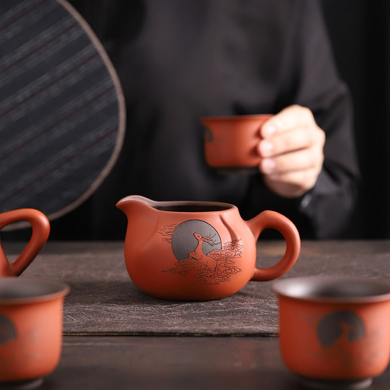 Yixing Clay Cloud Deer Tea Set