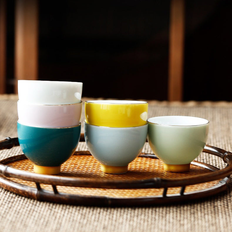 Ceramic Morandi Kung Fu Tea Cup (Set of 6)