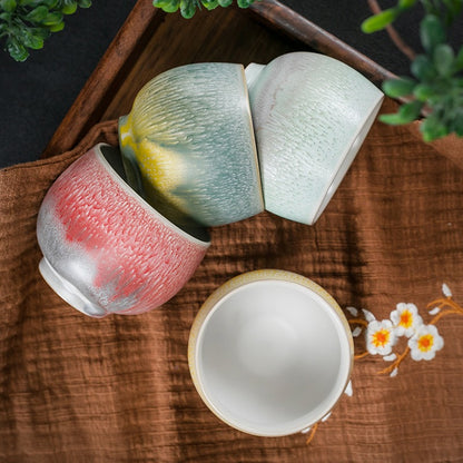 Kiln Alteration Four Color Kung Fu Tea Cup (Set of 4)