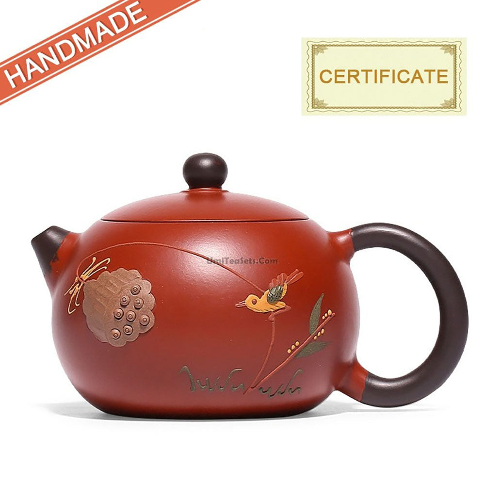 Yixing Red Clay Xi Shi Lotus Teapot