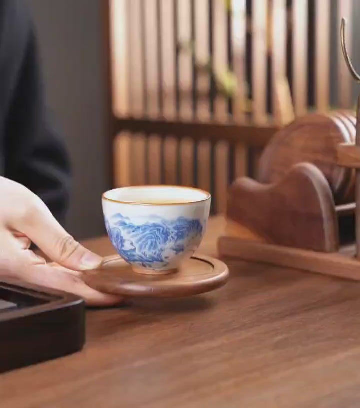 Walnut Tea Utensils Set With Coaster