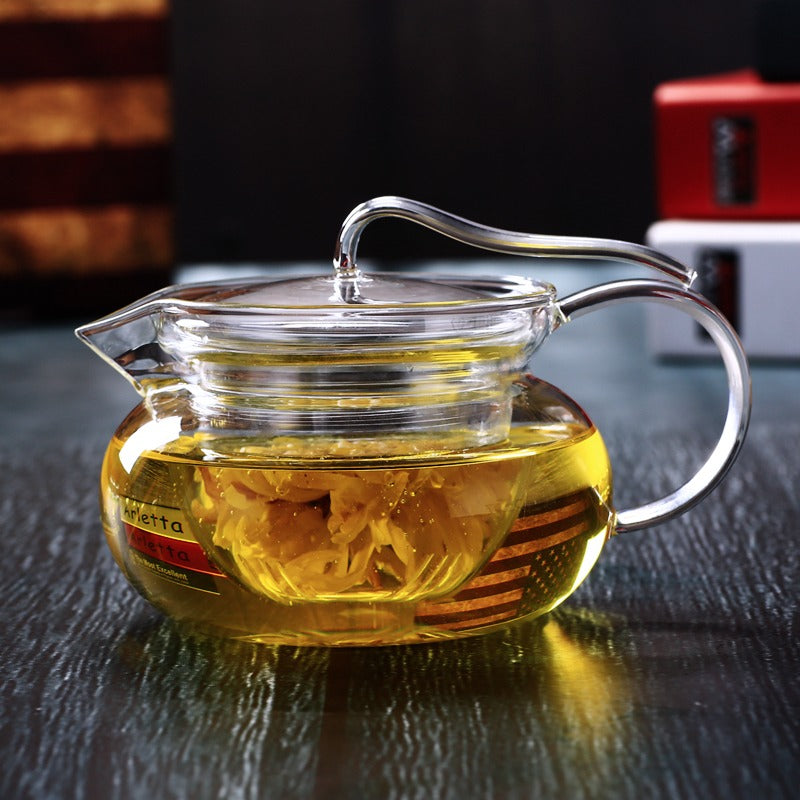 Heat Resistant Glass Tea Set With Tea Tray