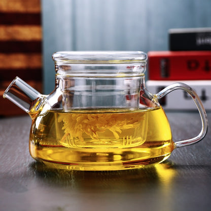 Herb Tea Glass Tea Set With Tea Tray