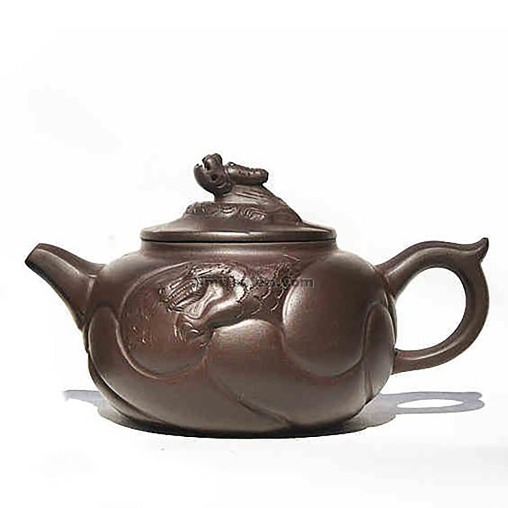 Yixing Purple Clay Dragon Fish Teapot