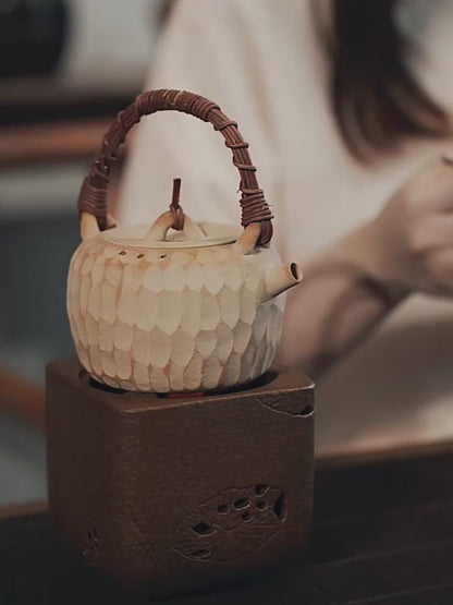 Japanese Heatable Yellow Clay Teapot