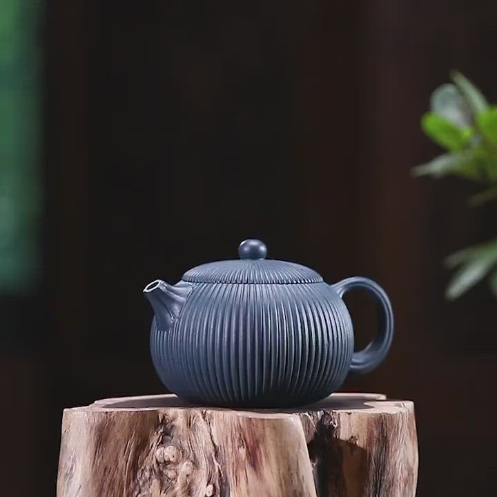 Yixing Blue Clay Xi Shi Stripes Teapot