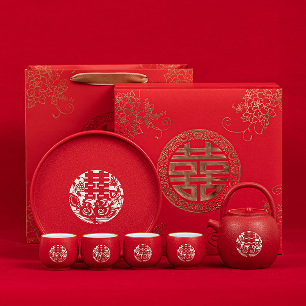 Fine Chinese Tea Red Brocade Box 16-cube - CT Teas - CT Teas Camellia  Treasures by Wah Fong