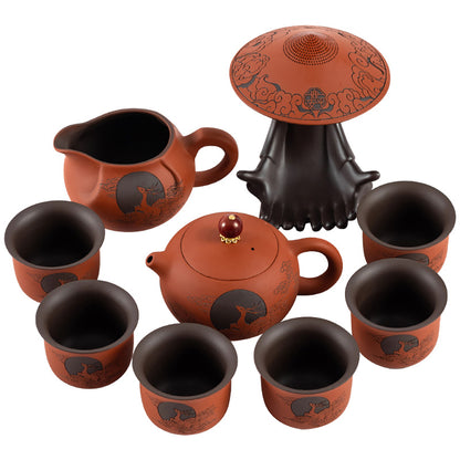 Yixing Clay Cloud Deer Tea Set