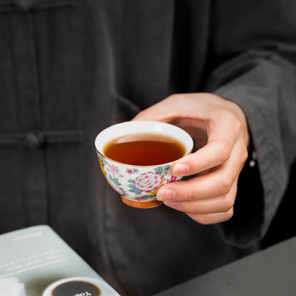 Six Color Enamel Color Kung Fu Tea Set (Set of 6)