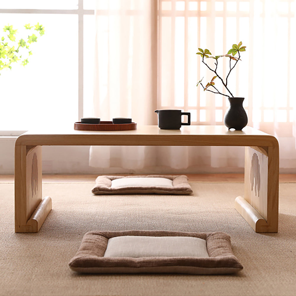 Solid Wood Grain Landscape Low Tea Table