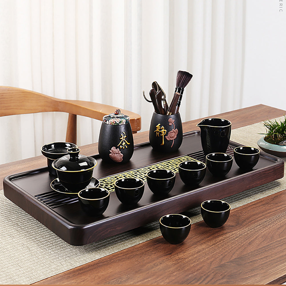 Black And Gold Gongfu Tea Set