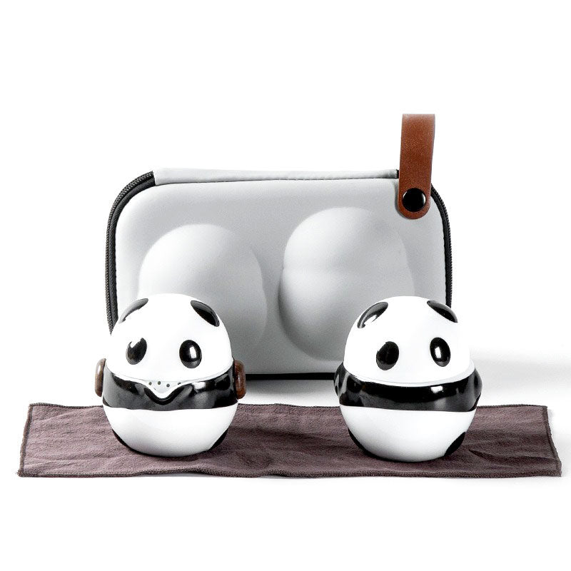 Panda Ceramic Travel Tea Set Cute Panda Mini Portable Tea - Temu