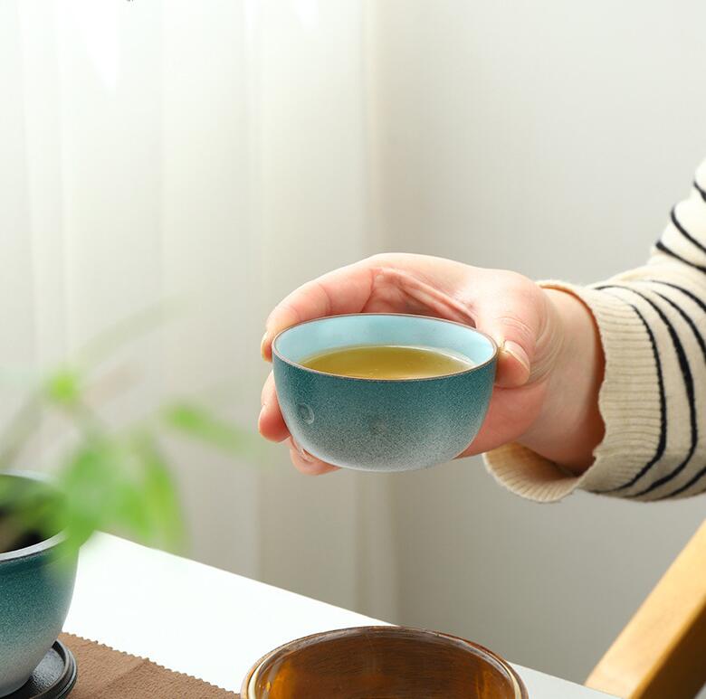 Ceramic And Glass Practical Travel Tea Set Case With 3 Cups