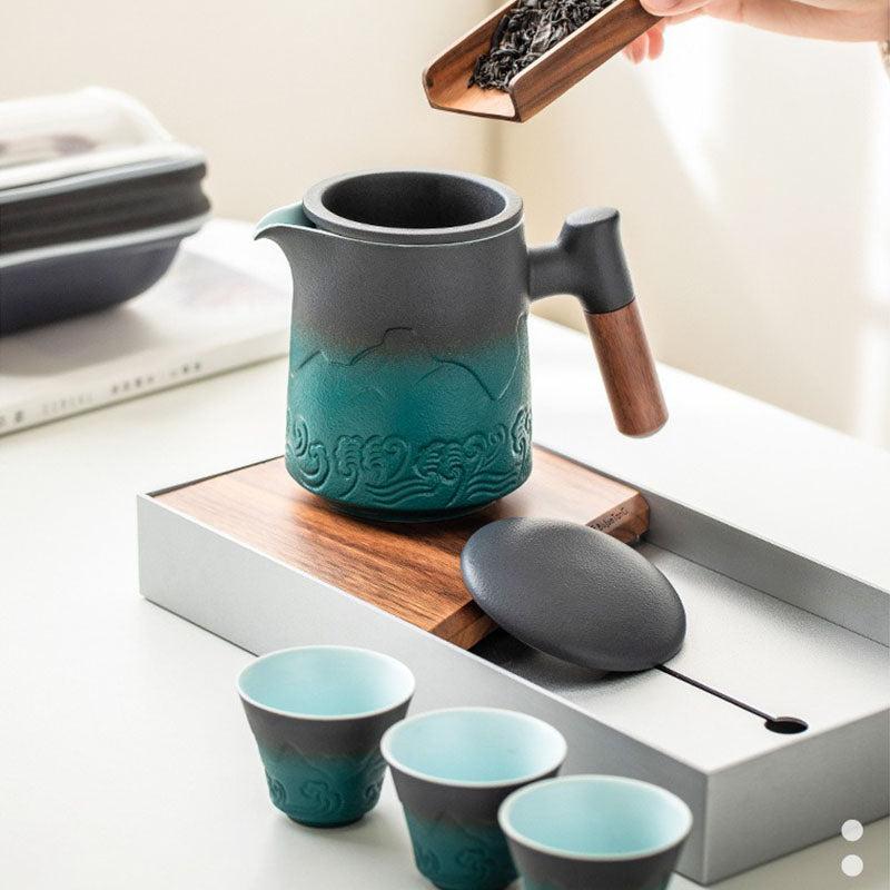 400ml Transparent Glass Teapot Tea Maker Office Afternoon Tea Pot Drinkware  Teaware Home Water Kettle Handle
