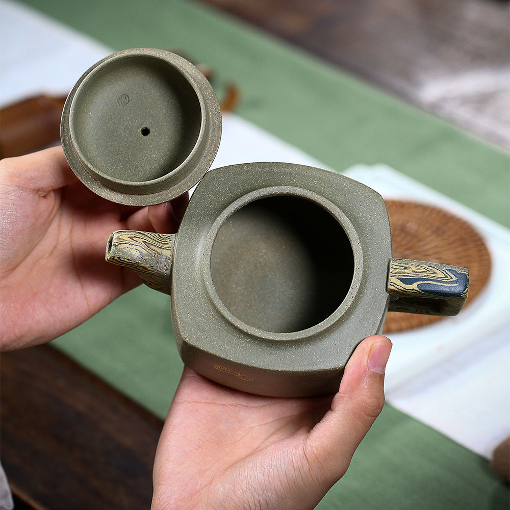 Yixing Green Clay Elephant Teapot