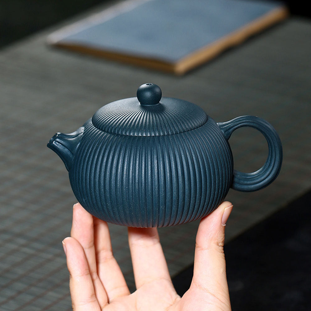 Yixing Blue Clay Xi Shi Stripes Teapot