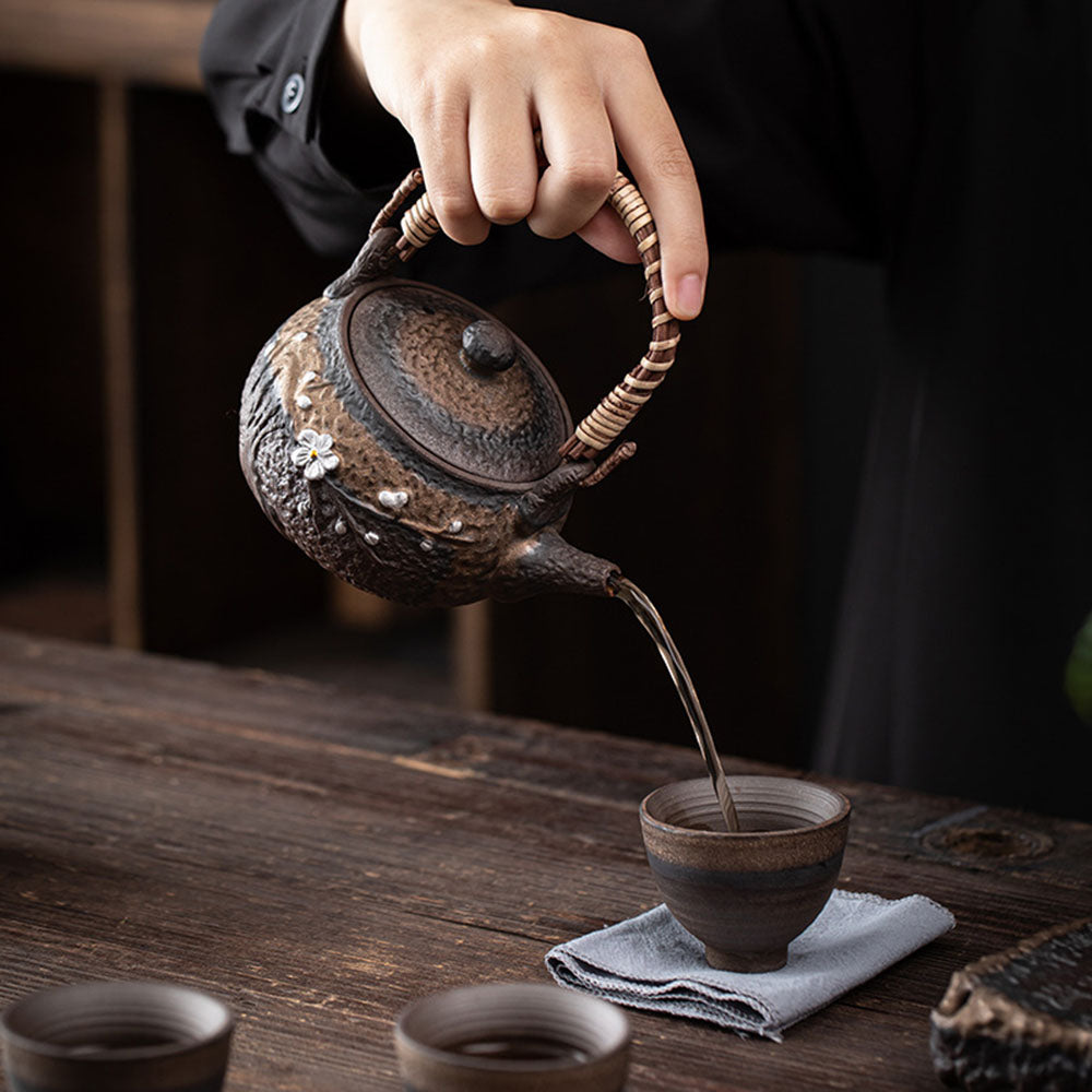 Japanese Handmade Iron Glazed Teapot