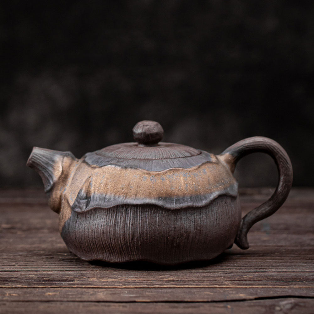 Japanese Iron Glazed Lotus Teapot