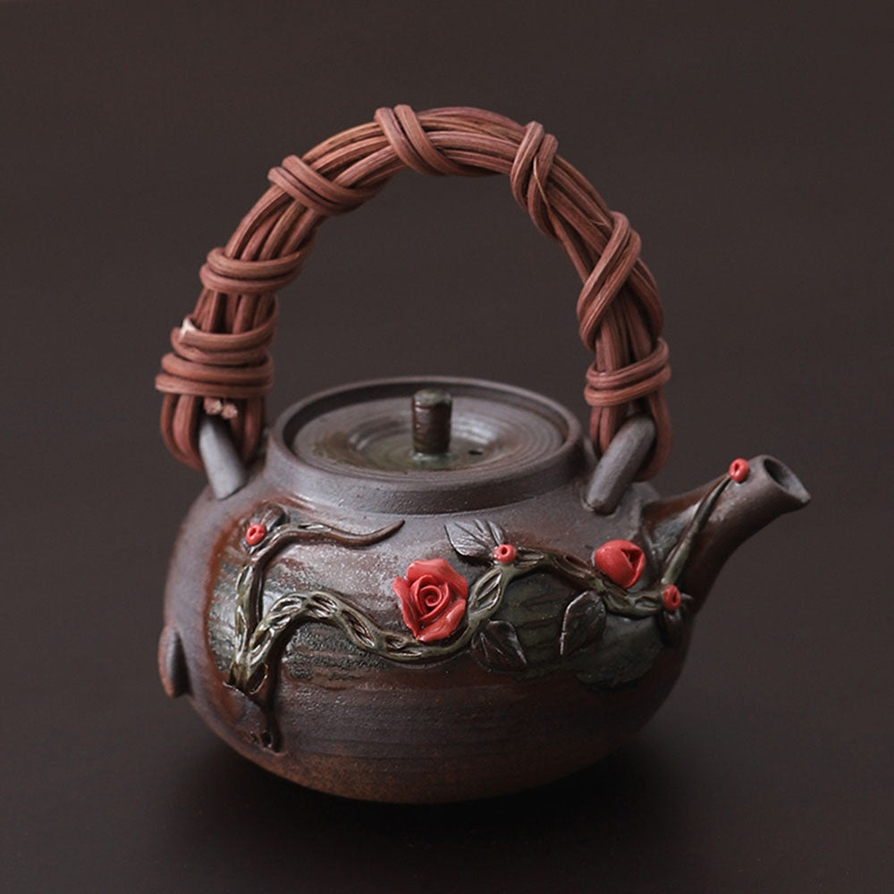 Japanese Handmade Rattan Weaving Teapot