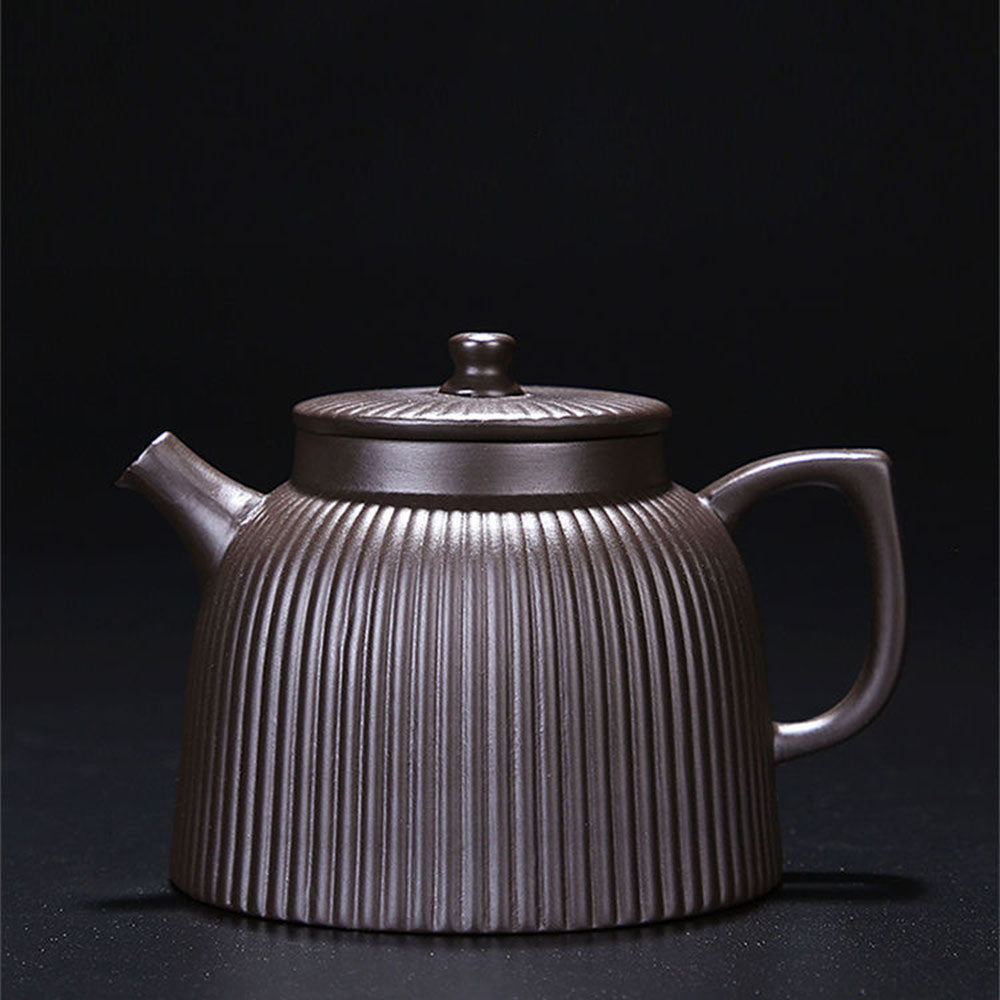 Yixing Purple Clay Xi Shi Stripes Tea Set