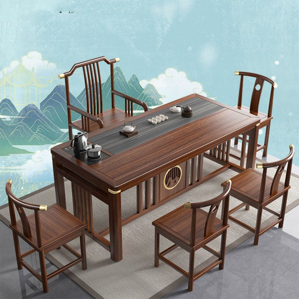 Elm Wood Chinese Simple Zen Gongfu Tea Table