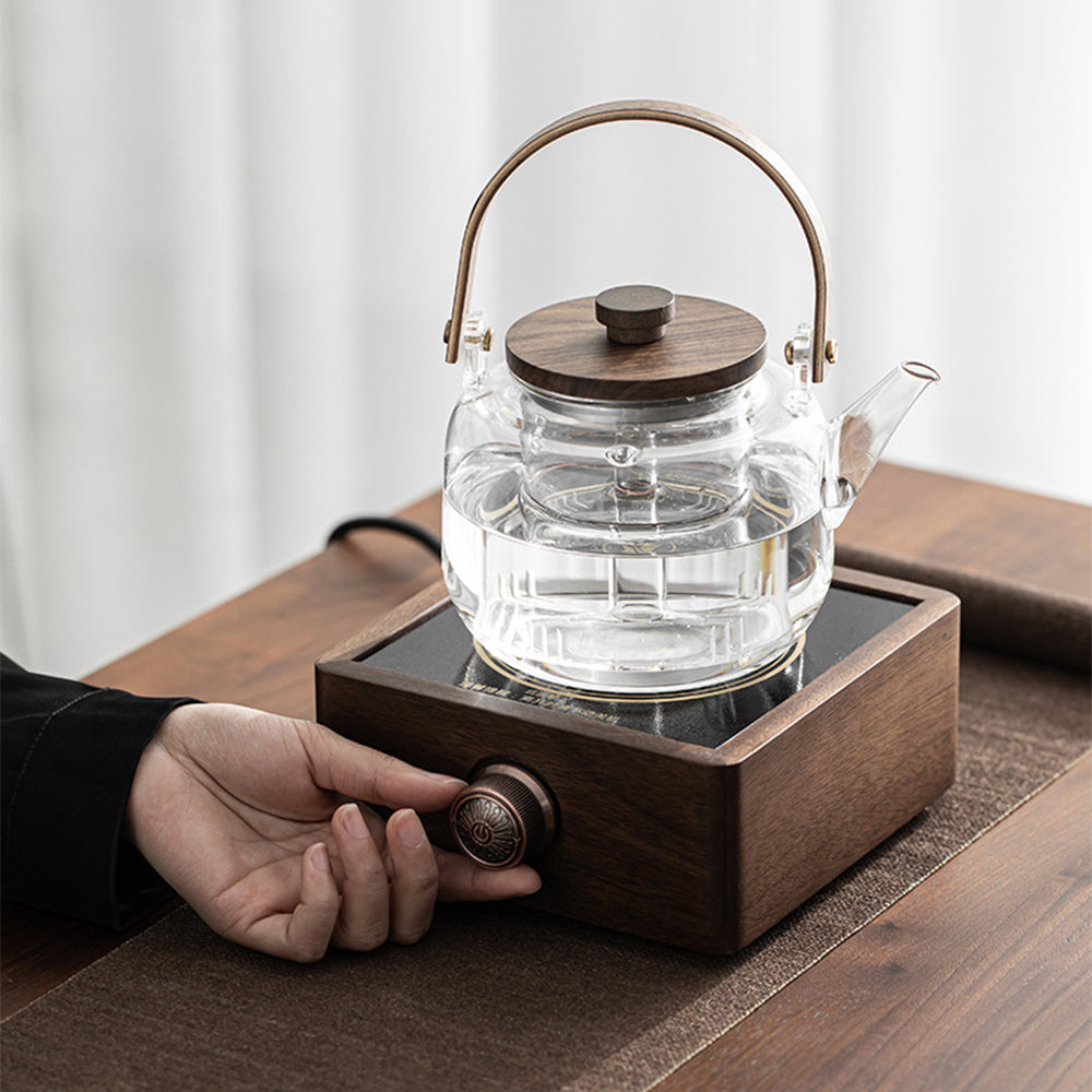Walnut Automatic Electric Ceramic Stove Tea Cooker Glass Kettle