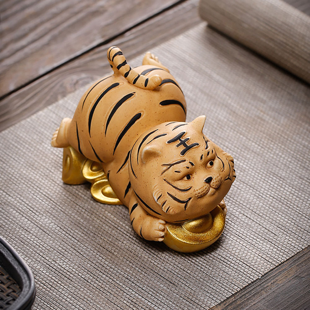 Auspicious Tiger Ceramic Tea Pet