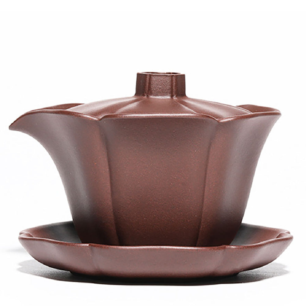 Yixing Red Clay Lotus Gaiwan Teapot