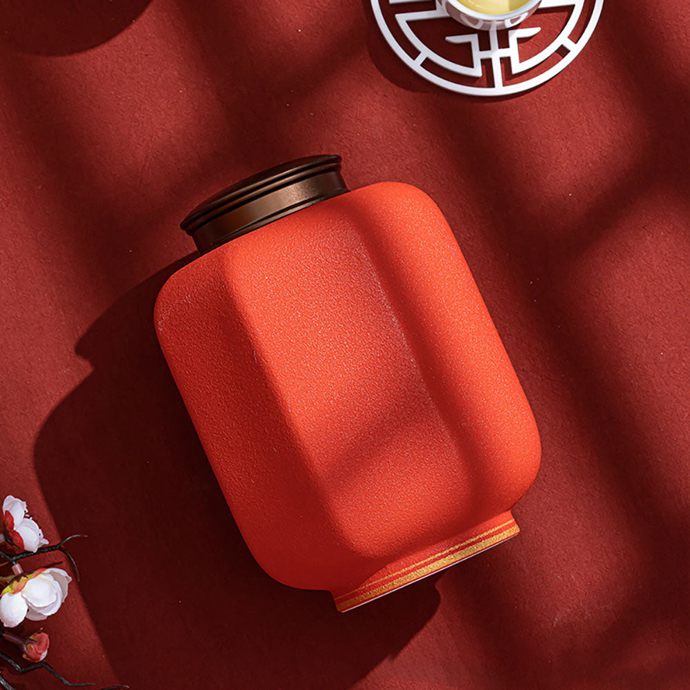 Chinese Palace Lantern Red Tea Caddy