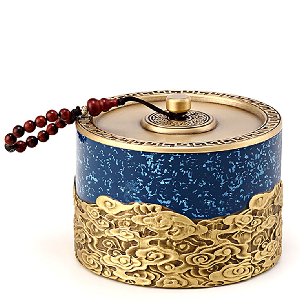 Auspicious Clouds Copper Tea Caddy