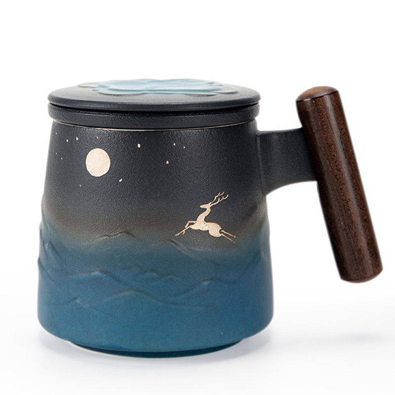 Japanese Sky And Deer Tea Mug