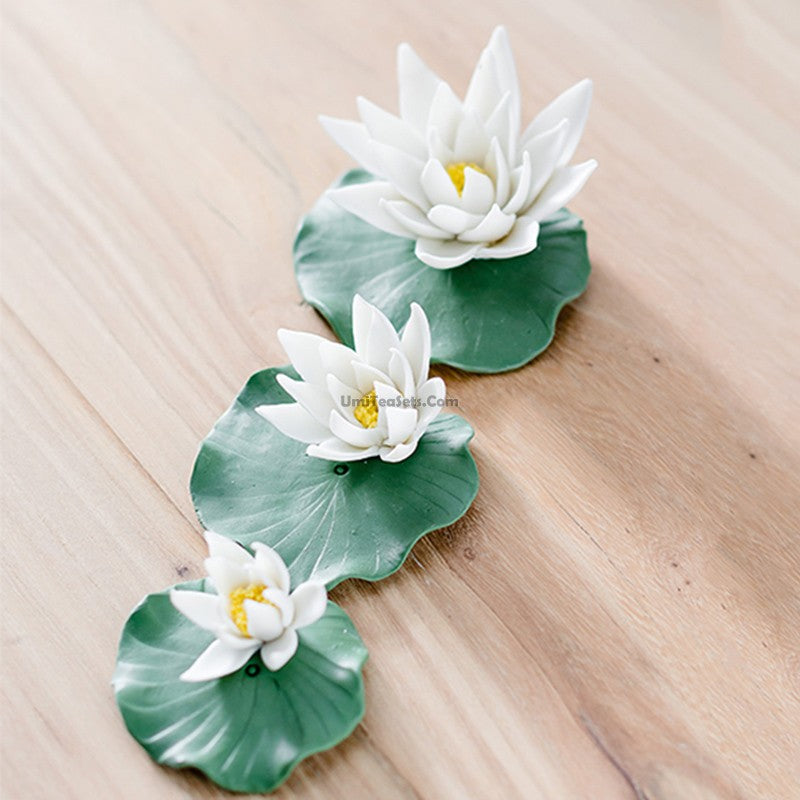 Lotus Flower And Leaf Porcelain Tea Pet