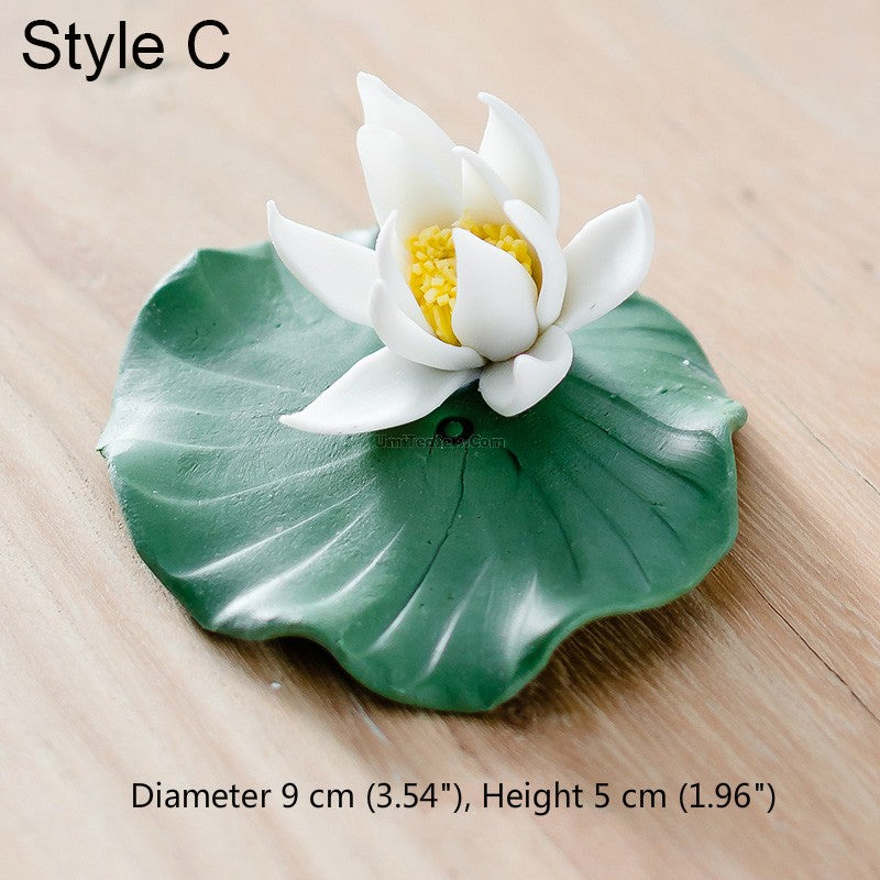 Lotus Flower And Leaf Porcelain Tea Pet