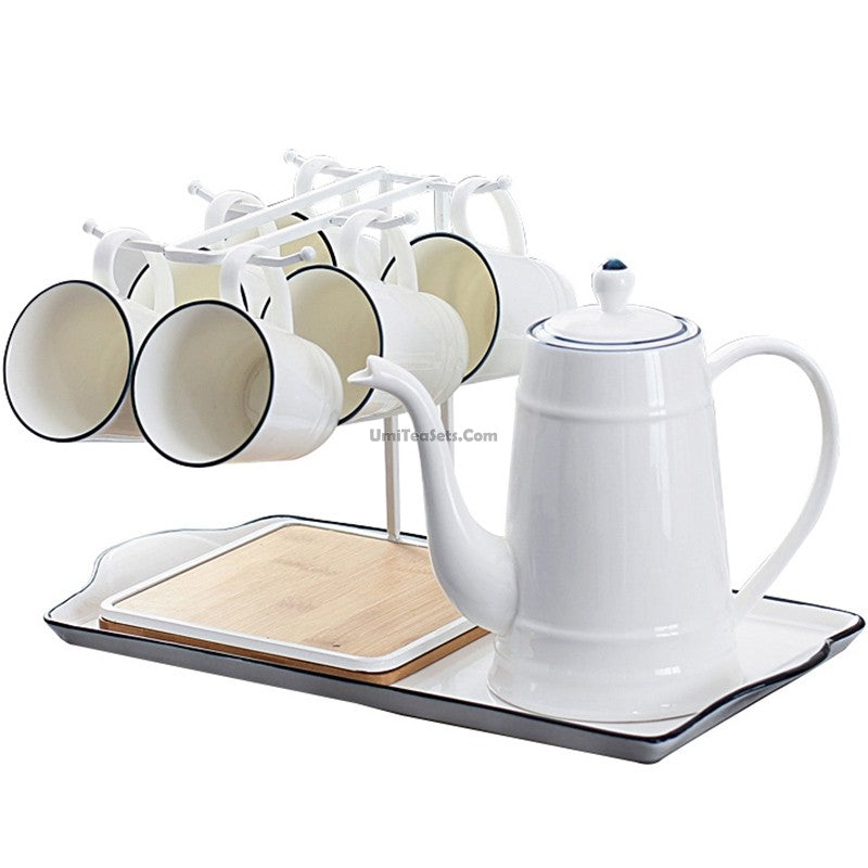 Vintage White Tea Set With Tray