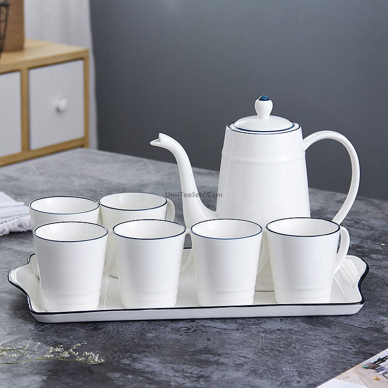 Vintage White Tea Set With Tray