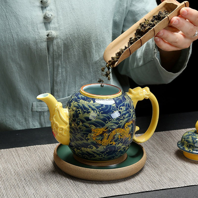 Jingdezhen Porcelain Chinese Dragon Teapot