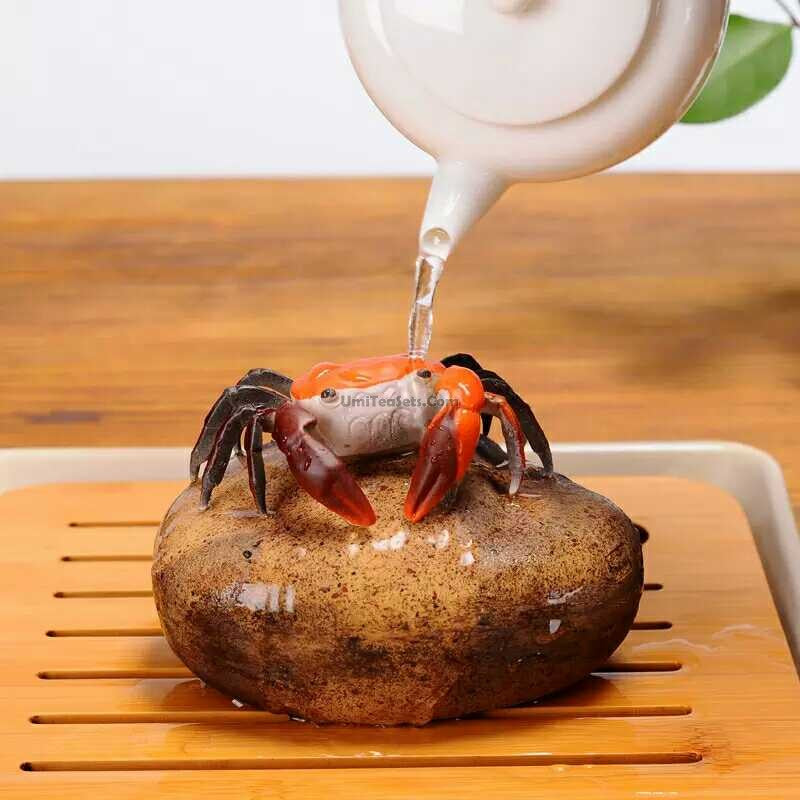 Tea Pet Ornaments Flushing Color Changing Crab Decorations Creative  Personality Tea Table Tea Treasures Can Raise Art Boutique (Color : Dark  Brown