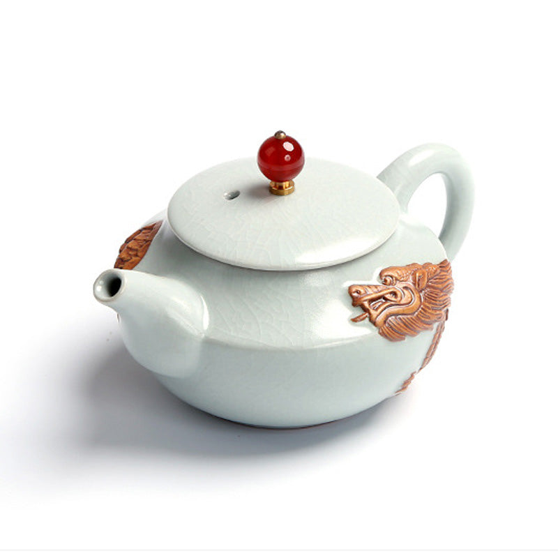 Ruyao Dragon Teapot With Agate Lid
