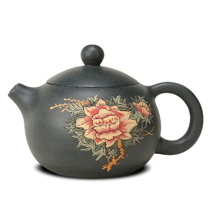 Yixing Clay Xi Shi Peony Teapot