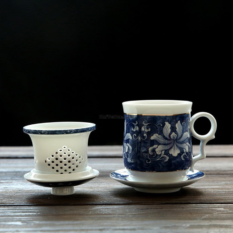 Blue & White Cup & Saucer Sets