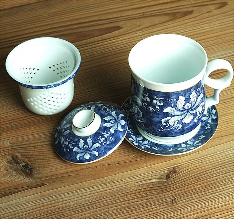 Blue & White Cup & Saucer Sets