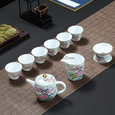 Red Peony Chinese Wedding Tea Set