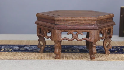 Solid Wood Hexagonal Teapot Stand