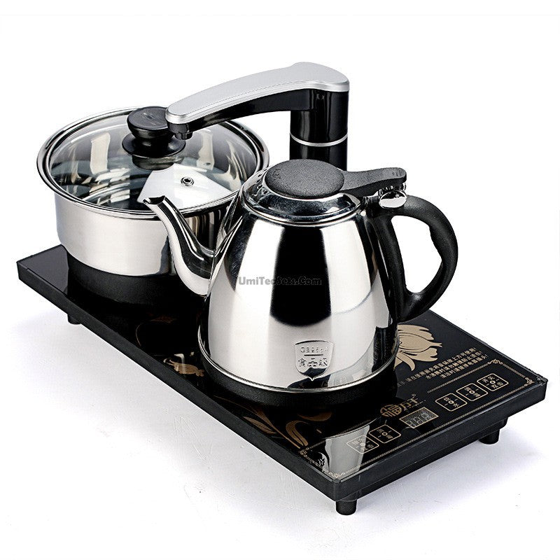 1L Stainless Steel Tea Kettle Stove Top Induction Teapot Kitchen Ware Black