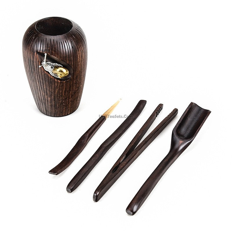 Ebony Wood Tea Ceremony Utensil Set