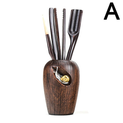 Ebony Wood Tea Ceremony Utensil Set